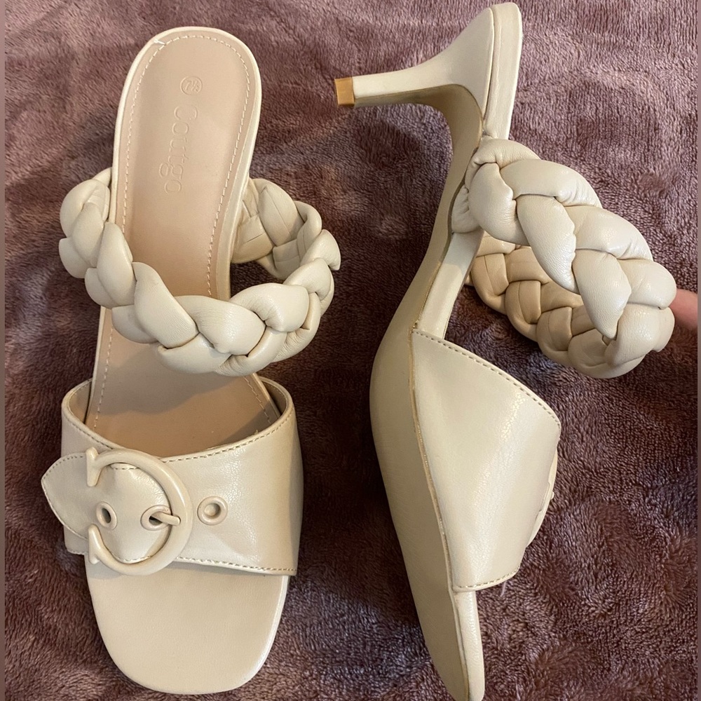 Braided buckle sandals size 7.5 worn twice!